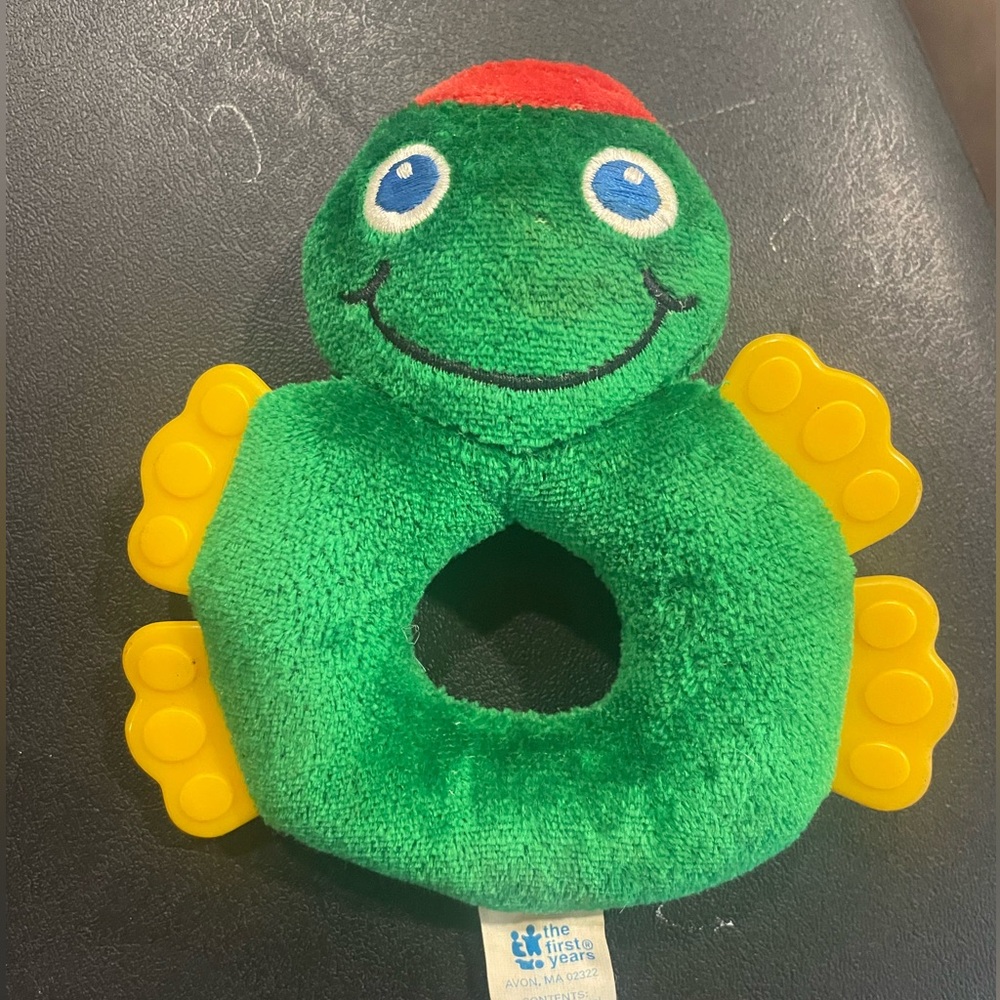Green Turtle Plush Toy green. The First Years Rattle Ring Toy by Learning Curve